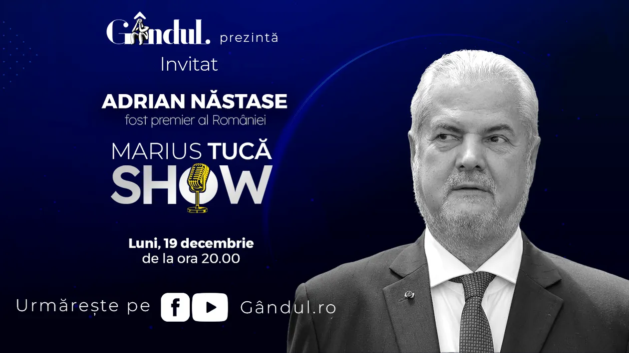 Marius Tucă Show începe luni, 19 decembrie, de la ora 20.00, live pe gândul.ro