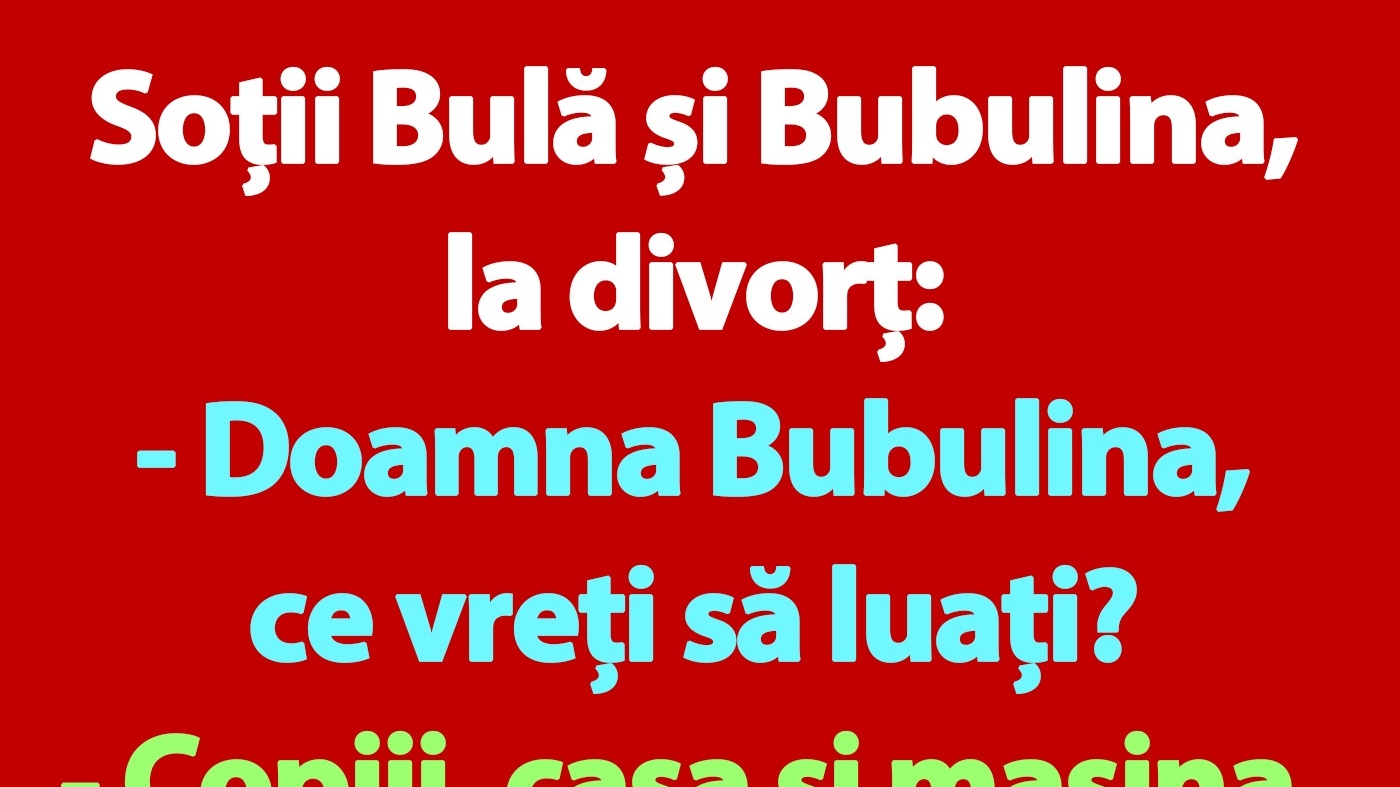 BANC | Soții Bulă și Bubulina, la divorț