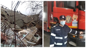 Explozie puternică în Teleorman! Un bărbat prins sub dărâmături, salvat de un pompier aflat în timpul liber