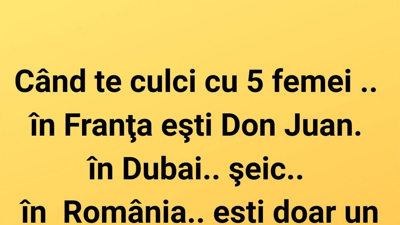 Bancul începutului de săptămână | Când te culci cu 5 femei