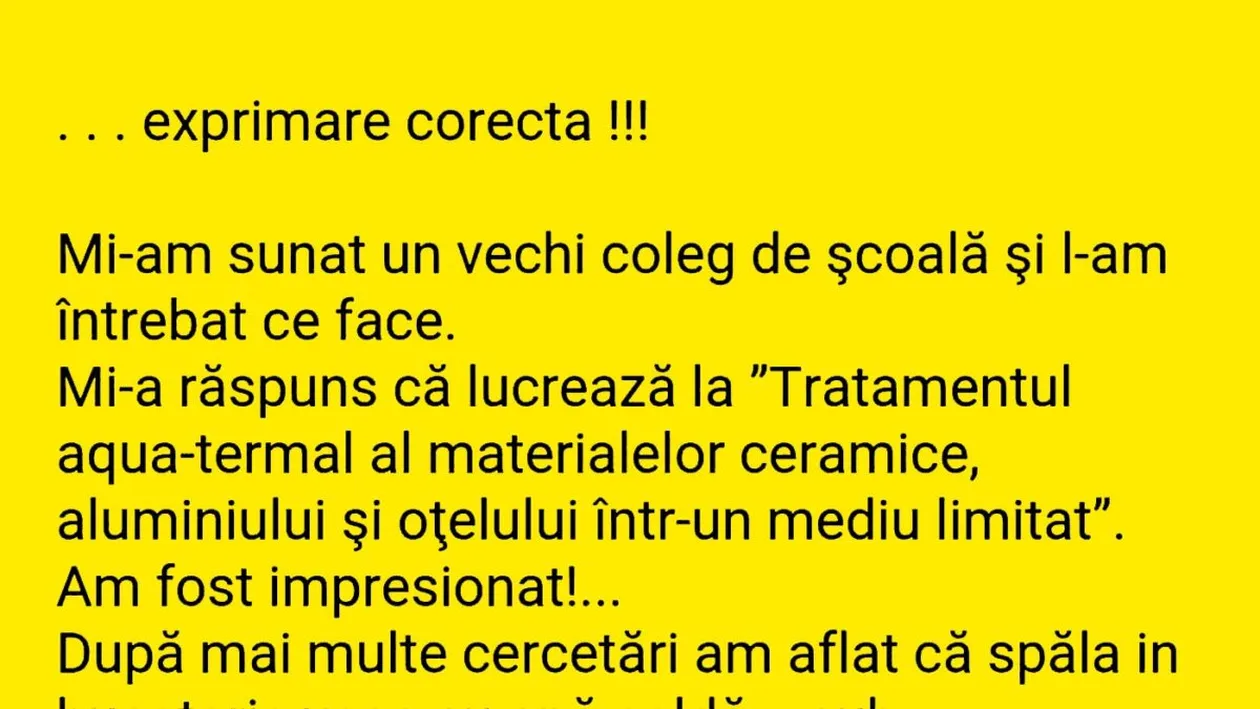 BANCUL ZILEI | Exprimare corectă