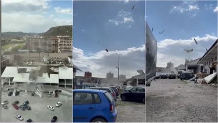 Fenomen rar, la noi în țară! O vijelie sub formă de tornadă a distrus 13 mașini