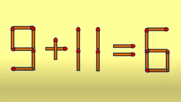 TEST IQ | Corectați 9 + 11 = 6, mutând un singur băț de chibrit