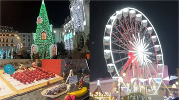 Cât costă o porție de mici, cartofi prăjiți și un vin fiert la Târgul de Crăciun din Craiova. Ce preț se percepe pentru o tură în roata panoramică