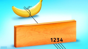 Test de logică | De care fir este legată banana: 1, 2, 3 sau 4?