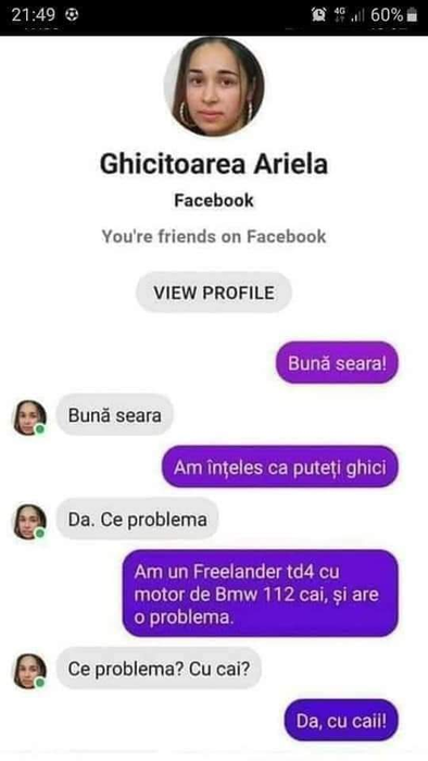 Râzi cu lacrimi! Discuţia cu Ghicitoarea Ariela a devenit virală: „Am înţeles că puteţi ghici”