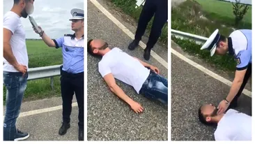 Un șofer oprit pe autostrada București-Ploiești era atât de beat, încât a leșinat în fața polițiștilor!