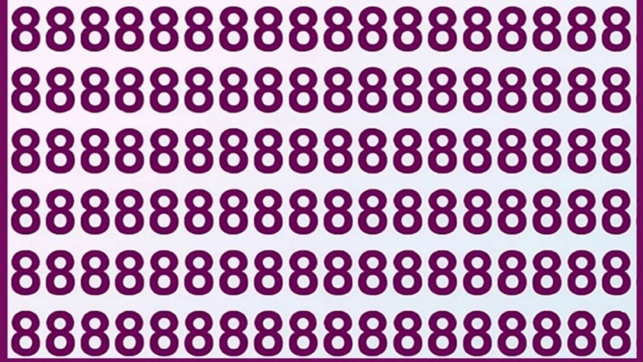Test de inteligență | În acest șir de numere '8' se ascunde un intrus. Găsește-l 10 secunde!