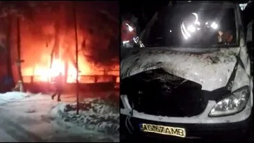 O ambulanță a luat foc în curtea unui spital din Argeș!