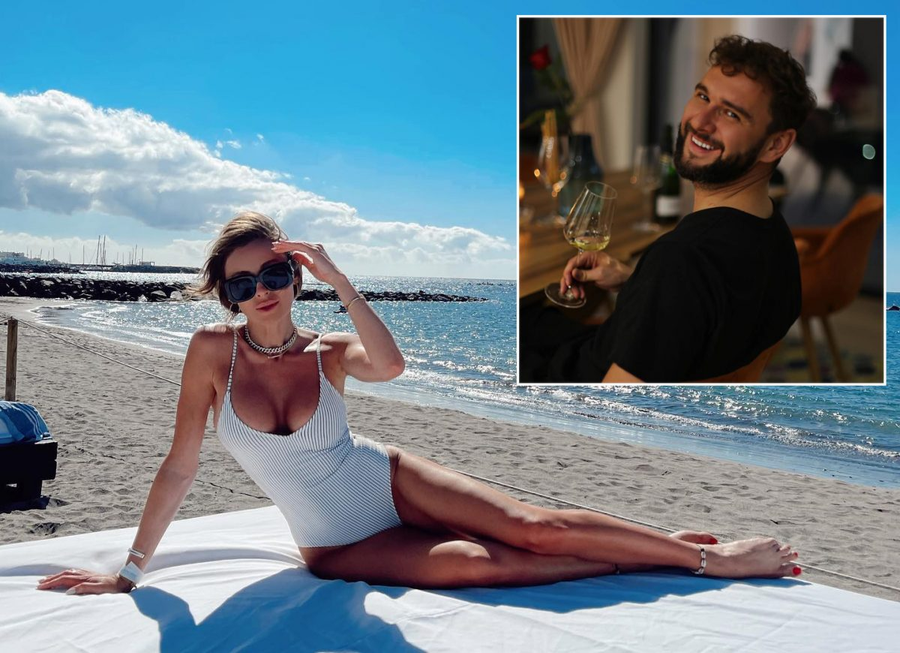 Ioana Chișiu, moment de relaxare în timpul vacanței din Spania pe care a avut-o în urmă cu două luni, iar în imaginea mai mică este iubitul ei, Andrei Kallo © Facebook