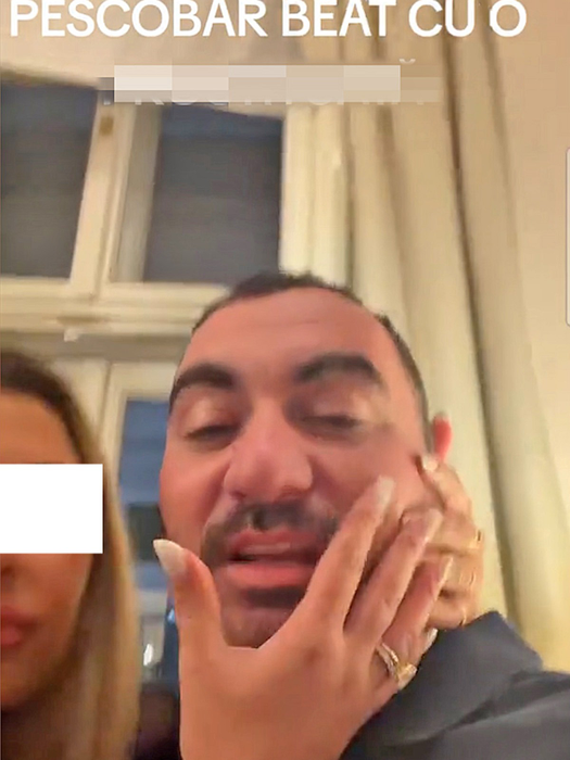 Pescobar o traduce și pe iubi Lavinia. O blondină focoasă a apărut din greșeală în cadru, într-o cameră de hotel