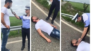 Un șofer oprit pe autostrada București-Ploiești era atât de beat, încât a leșinat în fața polițiștilor!