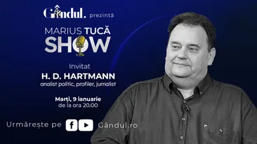 Marius Tucă Show începe marți, 09 ianuarie, de la ora 20.00, live pe gândul.ro. Invitat: H. D. Hartmann