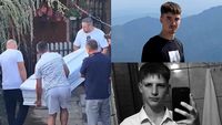 Scene sfâșietoare la înmormântarea celor doi frați înecați la Olimp! Vlad și Ionuț au fost conduși pe ultimul drum