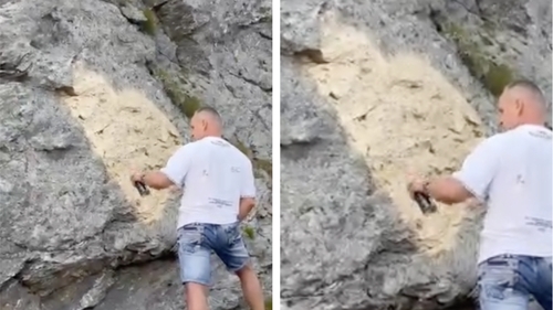 A vrut să-și declare iubirea, dar a ajuns „vedetă” pe internet. Ce a făcut un turist pe Transfăgărășan
