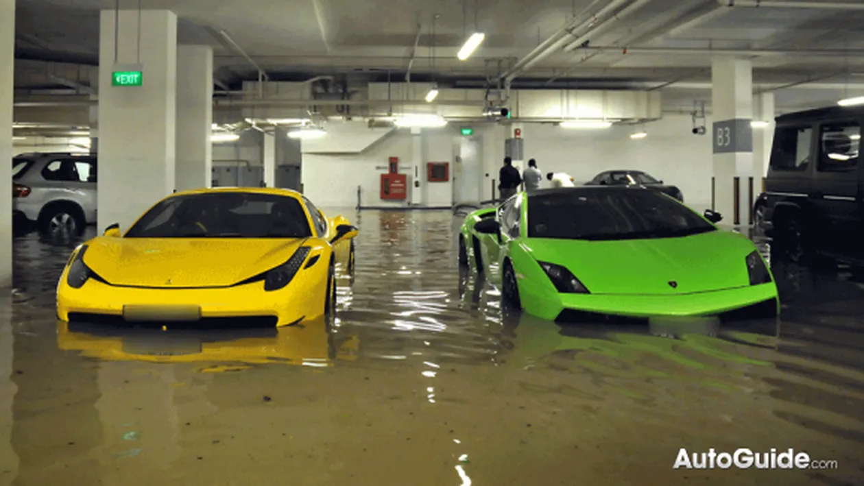 Proprietarilor nu le-a venit sa creada cum si-au gasit bolizii intr-o parcare! Sute de mii de euro s-au dus pe apa sambetei!