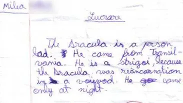 Nu e banc, e viral! Mori de ras cand o sa afli cum l-a descris un elev de la noi la un test de engleza pe Dracula