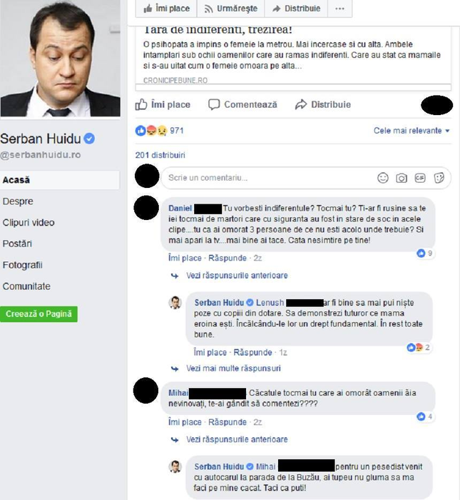 Reacţia acidă a lui Şerban Huidu în legătură teribila crimă de la metrou! Fanii s-au revoltat: „Tu vorbeşti, indiferentule?”