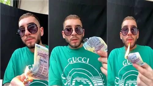 Fulgy a dat foc unei bancnote de 100 de lei în timp ce era la un restaurant: “Uitați ce înseamnă banii pentru mine”. Ce sume oferă cerșetorilor | VIDEO