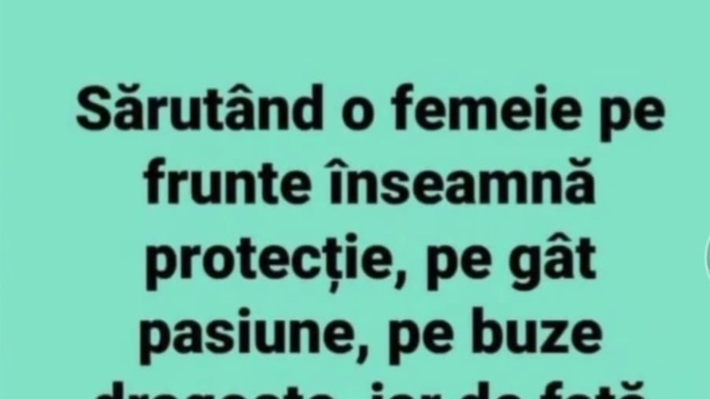 BANCUL ZILEI | Cele 4 tipuri în care poți săruta o femeie