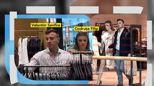 În doi timpi şi trei mişcări, Valentin Sanfira a "spart" câteva sute de lei. I-a făcut în ambiţie soţiei. Codruța Filip nu a avut timp să arunce cu banii