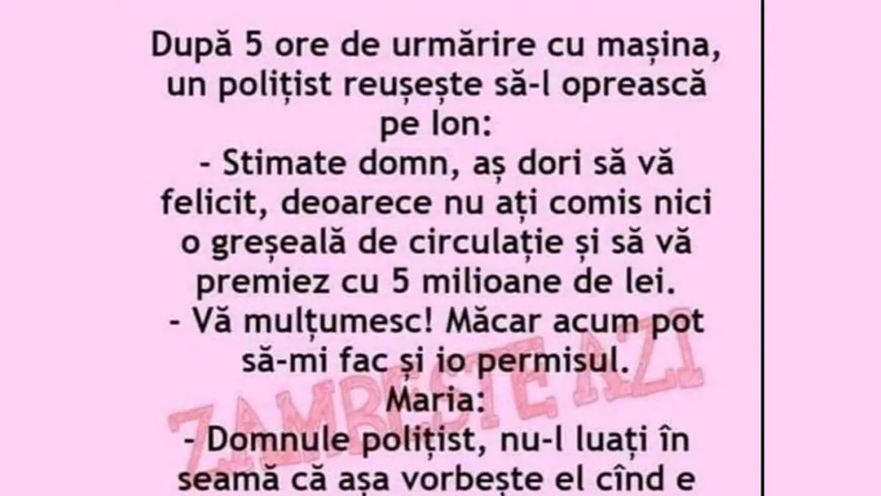BANC | După 5 ore de urmărire cu mașina, un polițist reușește să-l oprească pe Ion