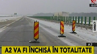 Autostrada A2 a fost inchisa in totalitate