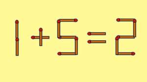 Test IQ cu chibrituri | Mutând un singur băț, transformați 1+5=2 într-o egalitate corectă