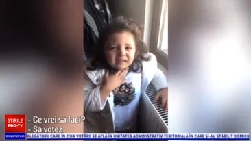 Fetiță de 5 ani din Bacău, în lacrimi că nu poate vota