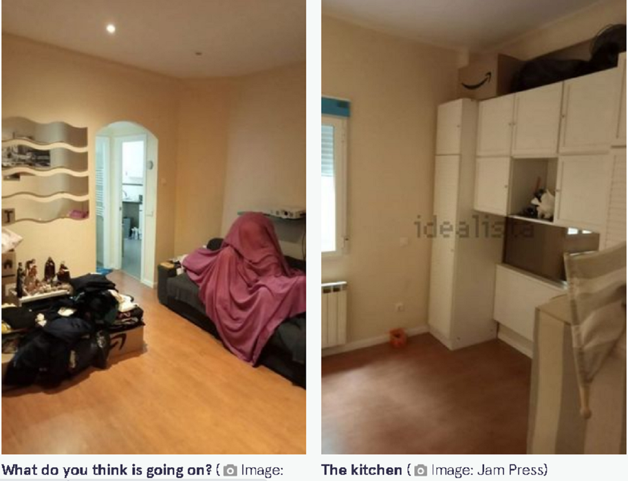 Detaliul incredibil pe care l-a observat un viitor chiriaș într-un anuț imobiliar. În fundal se observă o siluetă ciudată