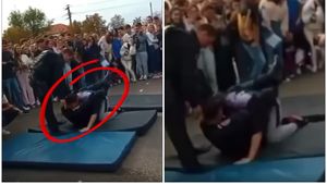 Adevărul despre filmarea viralizată în România, în care un polițist lovește un licean. Cine era, de fapt, tânărul