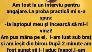 Bancul dimineții | Interviu de angajare: "Ia laptopul ăsta și încearcă să mi-l vinzi!"
