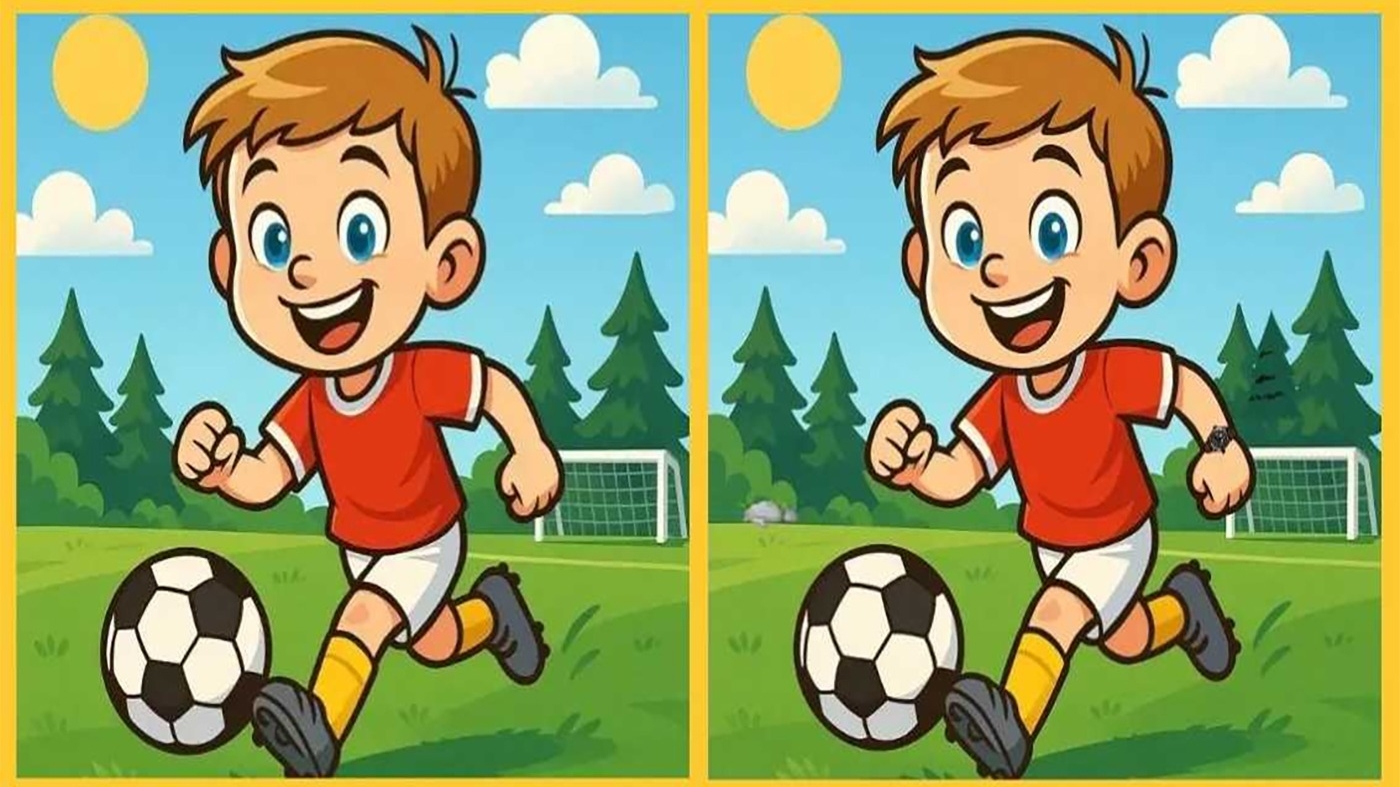 Test de perspicacitate | Identificați toate cele 3 diferențe dintre acești doi fotbaliști!