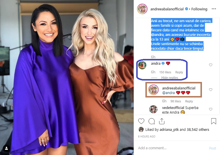 Legătura neștiută dintre Andra și Andreea Bălan! Azi, soția lui George Burcea a făcut dezvăluirea emoționantă