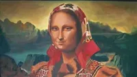 Tablou cu Mona Lisa în port tradiţional românesc, scos la vânzare! Cât costă inedita creaţie