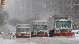 Furtună de zapadă la New York, după uraganul Sandy