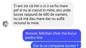 Bancul de seară | "Ți-am zis că într-o zi o să fiu mare șef!"