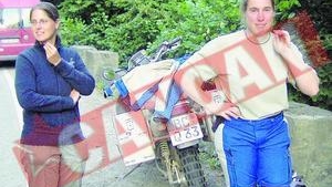 Motociclist german accidentat de un politist baut