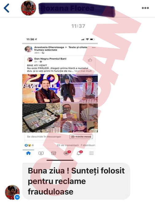 Dan Negru a ajuns victima unor escroci în mediul online. Poliția deja s-a sesizat