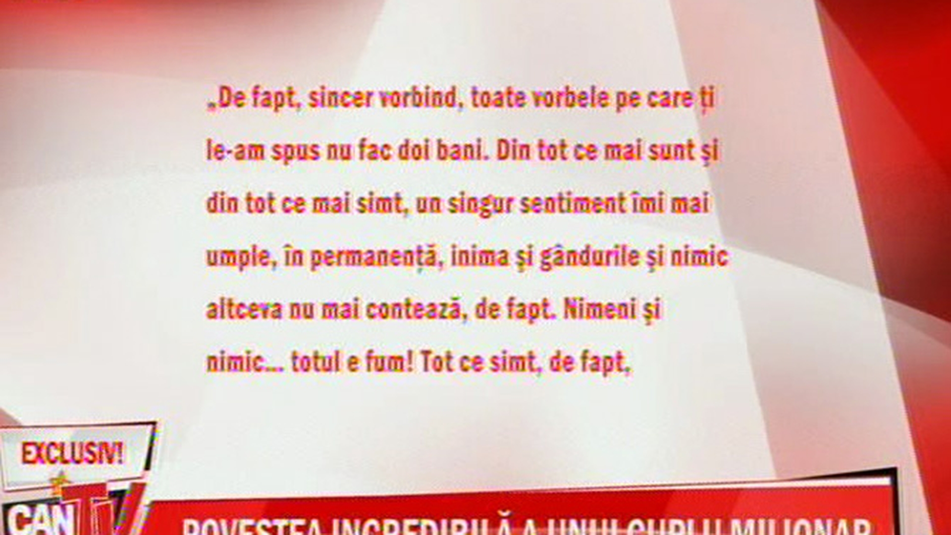Uite mesajul plin de sinceritate in care sotul Danei Balcacean isi da arama pe fata! "Imi e ingrozitor, sfasietor de dor de tine! As da o lume intreaga pentru o secunda sa-mi pot lipi fata de parul tau! Imi revin eu si maine te injur iar"