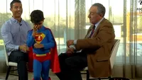 S-a deghizat in Superman! Fan declarat al lui Messi, baiatul lui Cristiano Ronaldo a oprit un interviu al tataui sau