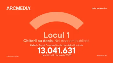 Locul 1. Două luni consecutiv. Peste 13 milioane de cititori. ARCMEDIA continuă să stabilească standardul în presa online din România