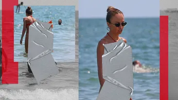 Monica a intrat în apă, iar costumul minuscul a… COD ROȘU! Ce ”piesă” e a lu' Cocoș!