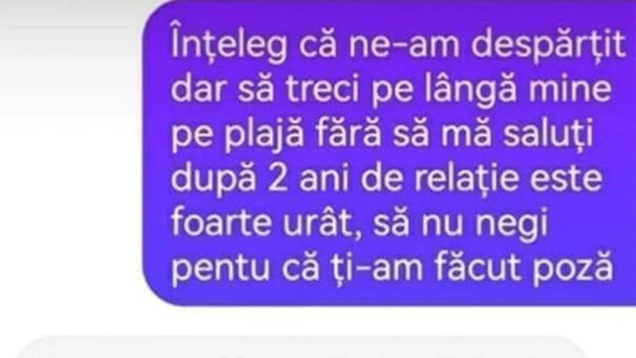 BANC | Înțeleg că ne-am despărțit, dar să treci pe lângă mine, pe plajă, e foarte urât!