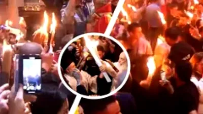 Momentul în care Lumina Sfântă s-a aprins la Ierusalim