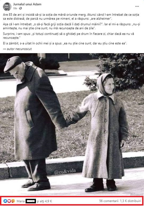 Sufletul ți se umple de iubire și recunoștință! Povestea din spatele acestei imagini, cu cei doi bătrâni care se țin de mână. Fotografia este virală