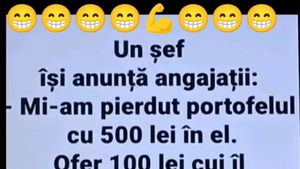 BANC | Un șef își anunță angajații: "Mi-am pierdut portofelul"