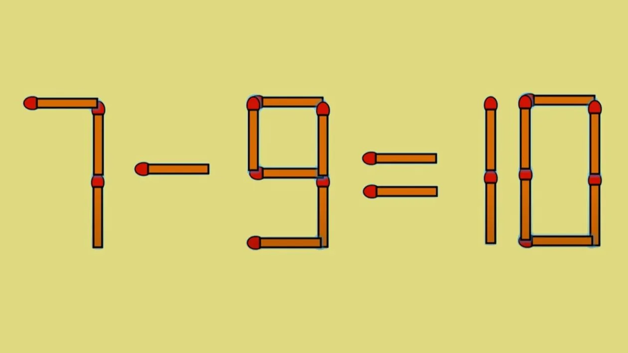Test IQ | Pentru a corecta 7 - 9 = 10, mutați un singur chibrit