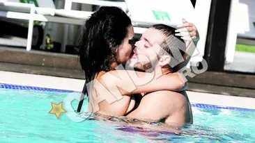 Burlacul Edward si-a facut de cap cu o bruneta durdulie! Preludiu in piscina, in vazul lumii