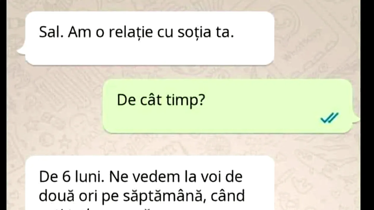 BANCUL ZILEI | Sal. Am o relație cu soția ta